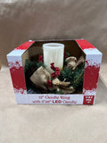 Christmas Wreath With Battery Operated Candle Centerpiece WORKS