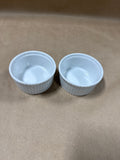 Pair Of Alpico France White Ribbed Ramekins