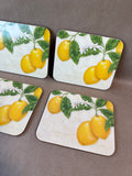 Lemon Cork Back Coasters - Set Of 6 - 2 Sets Available - PRICED INDIVIDUALLY (F)