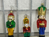 Nutcracker Glass Ornament Lot, 3 pc