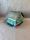 Painted Outdoor Scenery Metal And Wood Birdhouse