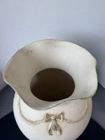 Large Ceramic Bow Vase with Ruffle Edge