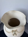 Large Ceramic Bow Vase with Ruffle Edge