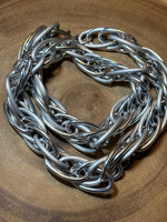 Silver Oval Linked Necklace