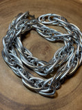 Silver Oval Linked Necklace