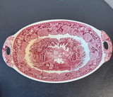 (JJ) Mason’s England Vista Pink China Double Handled Oval Vegetable Bowl