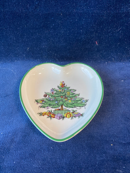 Vintage Spode Christmas Tree Small Heart Shaped Dish