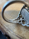 Oval Turquoise Sterling Silver Filigree Ring SIZE 6