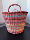 Multicolor Striped Wicker Woven Basket
