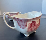 (D) Johnson Bros. Old Britain Castles Pink Creamer & Sugar Bowl NO LID