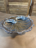 Old English Silver Plate Footed Shell Dish