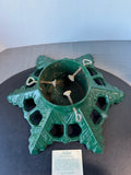 John Wright Vintage Heirloom Green Cast Iron Snowflake Christmas Tree Stand in Box