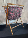 Folding Vintage Wooden Knitting Basket Caddy