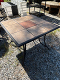 Bronze Tone Outdoor Table w/Tile Top