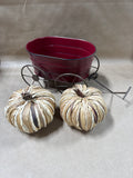 Metal Wagon With Two Pumpkins