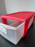 Aero Housewares Plastic Stackable Ornament Storage Drawer with Ornament Hooks
