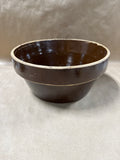 (A) Large Brown Stoneware Mixing Bowl