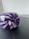 Retro Purple Striped Art Glass Vase