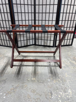 Slim Dark Wooden Folding Luggage Rack