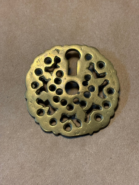 Large Round Brass Tone Pin