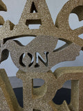 Peace on Earth Glittery Decorative Wooden Words