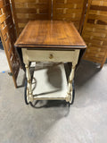 Two Tone Drop Side Tea Cart with Removable Tray
