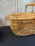 Rustic French Style Double Sided Wicker Picnic Basket READ DESCRIPTION