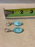 Sterling Earrings with Faceted Blue Stone