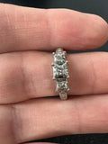 10K and 14K White Gold & Diamond Wedding Set SIZE 5