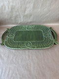 Green Ceramic Platter With Handles