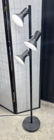 Black Metal 3-Shade Adjustable Floor Lamp (WORKS) (2 AVAILABLE—PRICED INDIVIDUALLY AT $35 EACH)