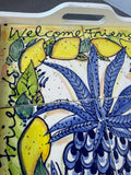 Welcome Friends Pineapple Tile Inlay Serving Tray