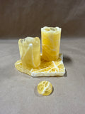 4 Piece Honeycomb Calcite Candle Holders And Honeycomb Calcite Slabs