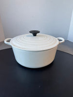 Le Creuset White Enamel Cast Iron Dutch Oven