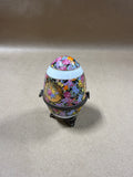 Floral Bohemian Porcelain Footed Egg Trinket Holder