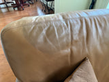 Southern Lights Trading Co. Tan Leather Sofa ***HEAVY ITEM***READ DETAILS ON PICK UP POLICY***