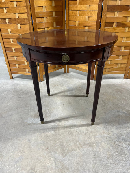 Round Accent Table with Drawer
