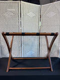 Brown Wooden Folding Luggage Rack (3 AVAILABLE—PRICED INDIVIDUALLY AT $25 EACH) (A)