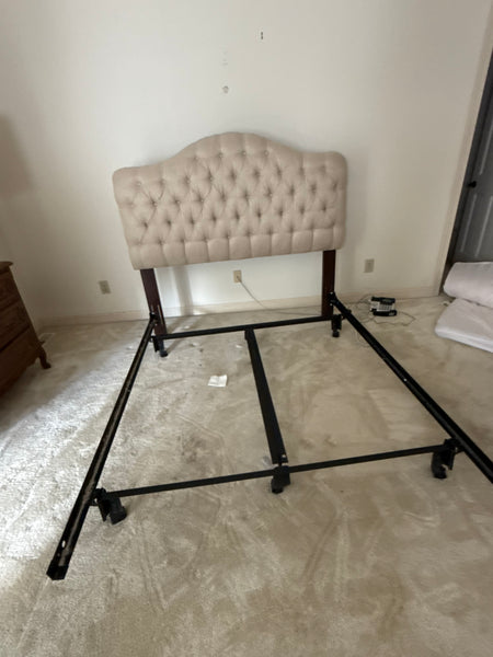 Upholstered Queen Headboard with Metal Frame