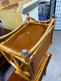 Rattan Side Table with Magazine Storage