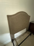 Double/Full Size Upholstered Headboard with Tack Accents; With Metal Frame