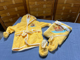 A- Winnie the Pooh Bath Set: Robe, Towel and Slippers (Size 0-9 months)