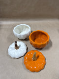Ceramic Pumpkin Trinket Dishes - Pair