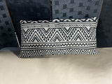 Black/White Geometric Pattern Lumbar Throw Pillow