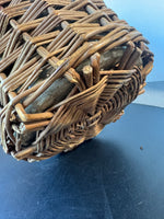 Wicker Encased Vintage Stoneware Flagon
