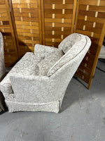 Pair of Upholstered Chairs, Tan/Taupe/Leaf Fabric