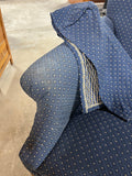 Ethan Allen Blue Upholstered Chair with Arm Covers