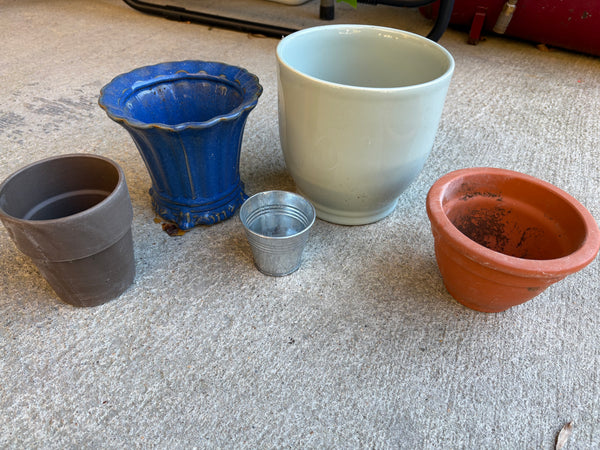 Lot of Five Assorted Planters