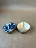 Blue And White Silver Plate Trinket Box