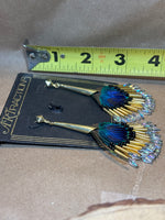 Long Peacock Feather Earrings